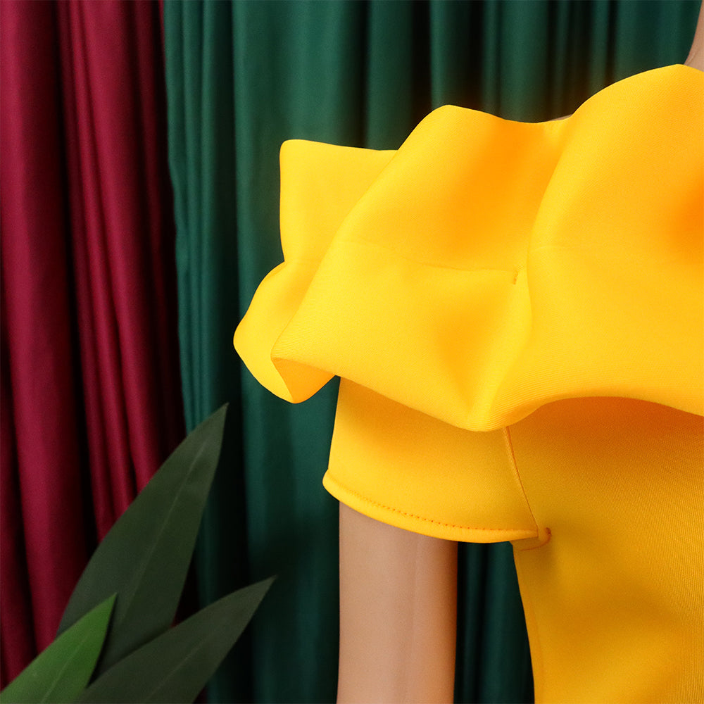 Women's Fashion Summer Solid Color Off Shoulder Mermaid Maxi Evening Dress 17