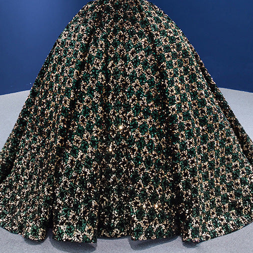 Bride Wedding Dress Women's Sequins Ball Gown Off Shoulder Puffy Evening Dress 33