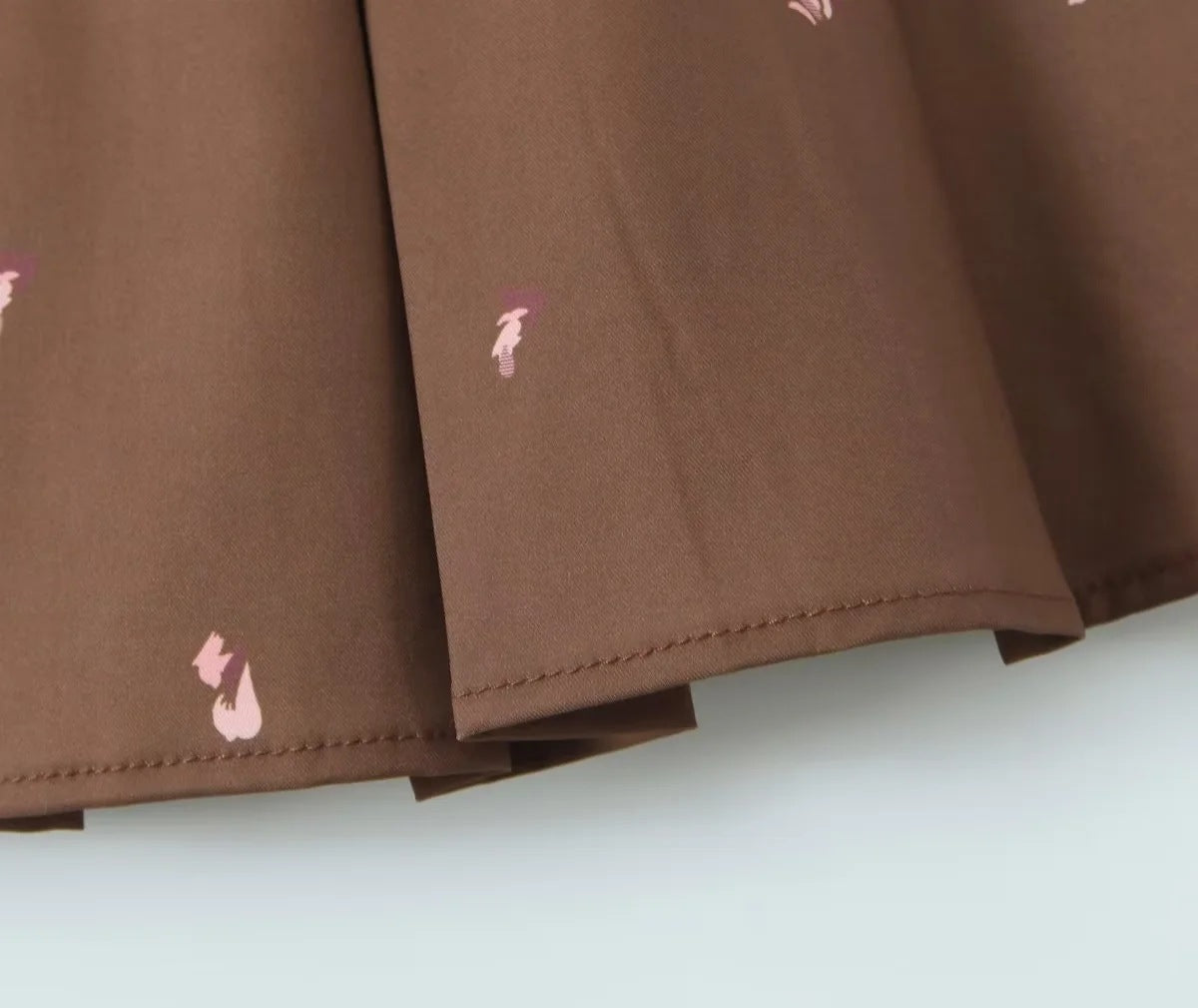 Women Summer French sexy belted pleated printed suspender dress 18