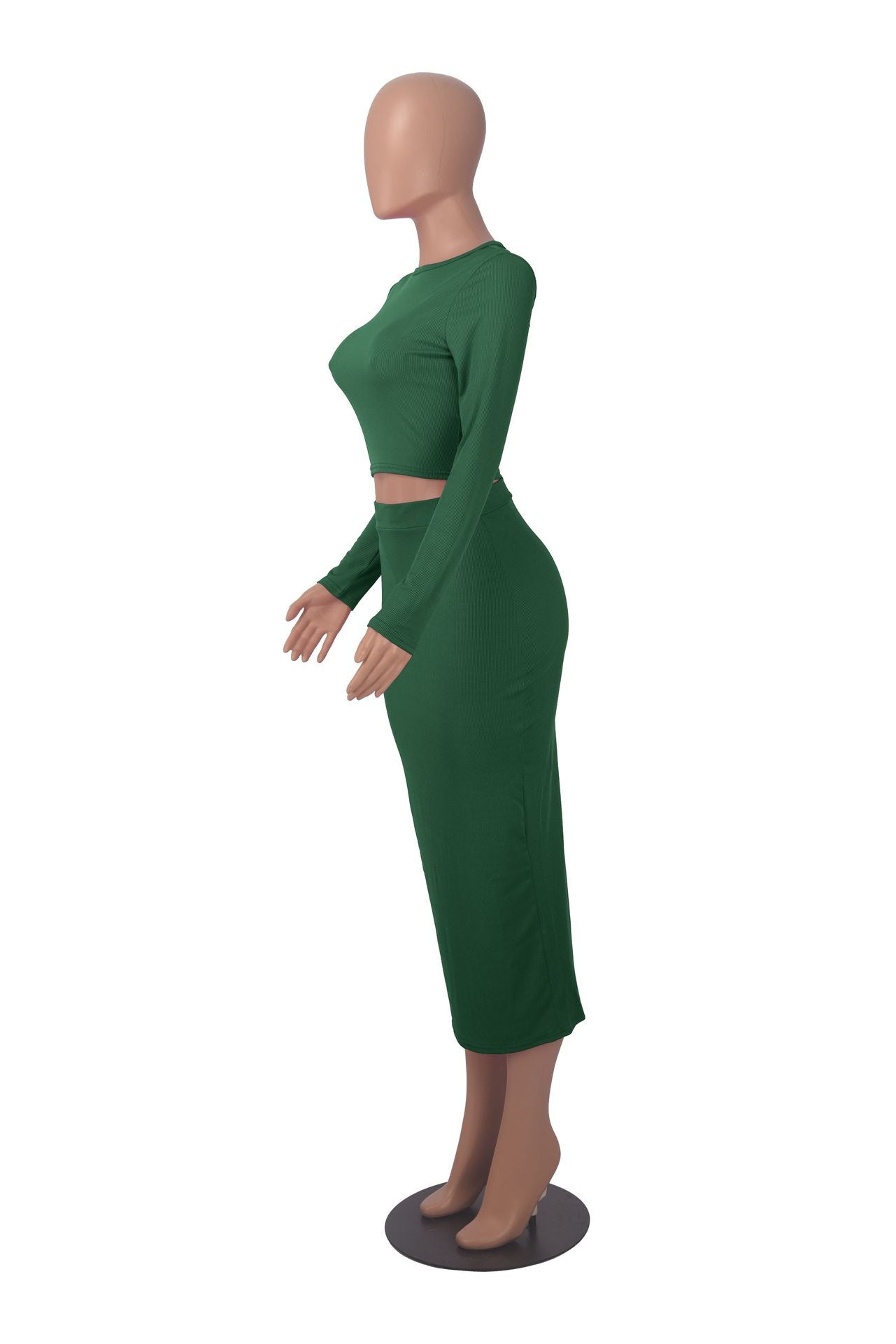 Women Long Sleeve Top and Bodycon Skirt Two Piece Set 27