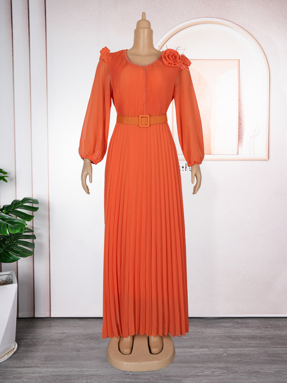 Plus Size Women Dubai Elegant Beaded African Dress 11