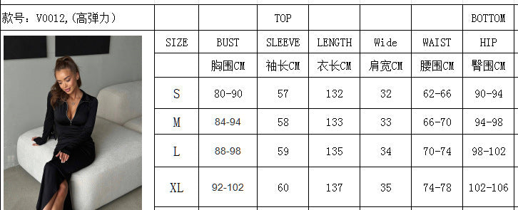 Women's Autumn Basic Fashion Chic Slim Fit Bodycon Women's Long Dress 8