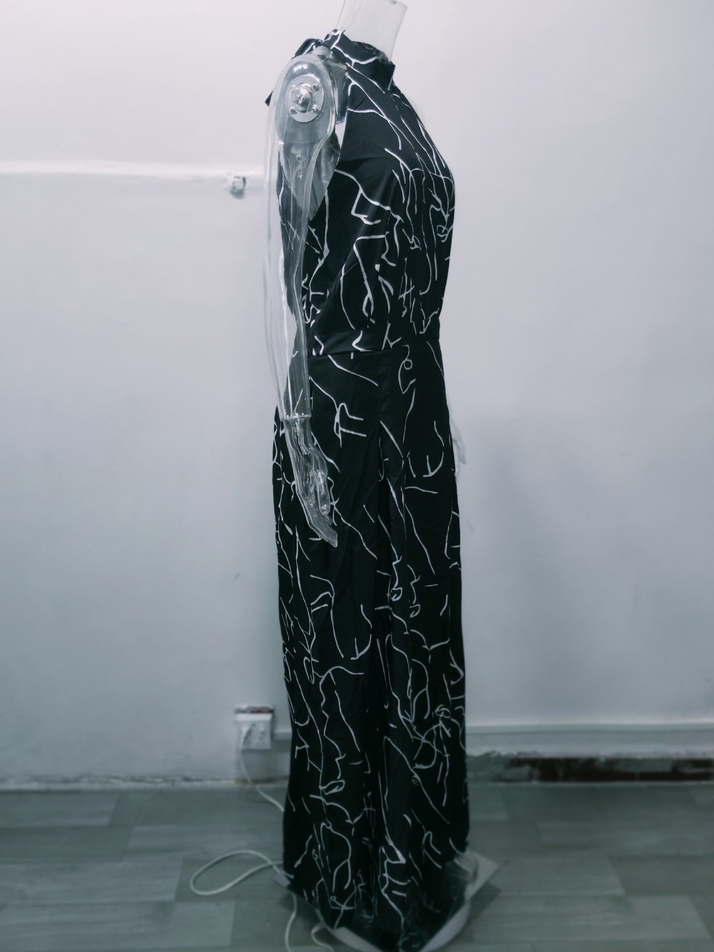 Summer Women Elegant Lace-Up Sleeveless Halter Neck Print Jumpsuit 32