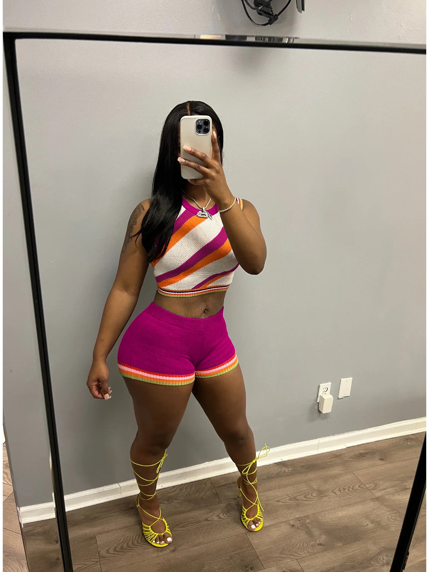 Women Tank Top and Shorts Sweater Two Piece 5