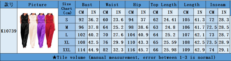 Women Sleeveless Top and Pant Casual Two-piece Set 14