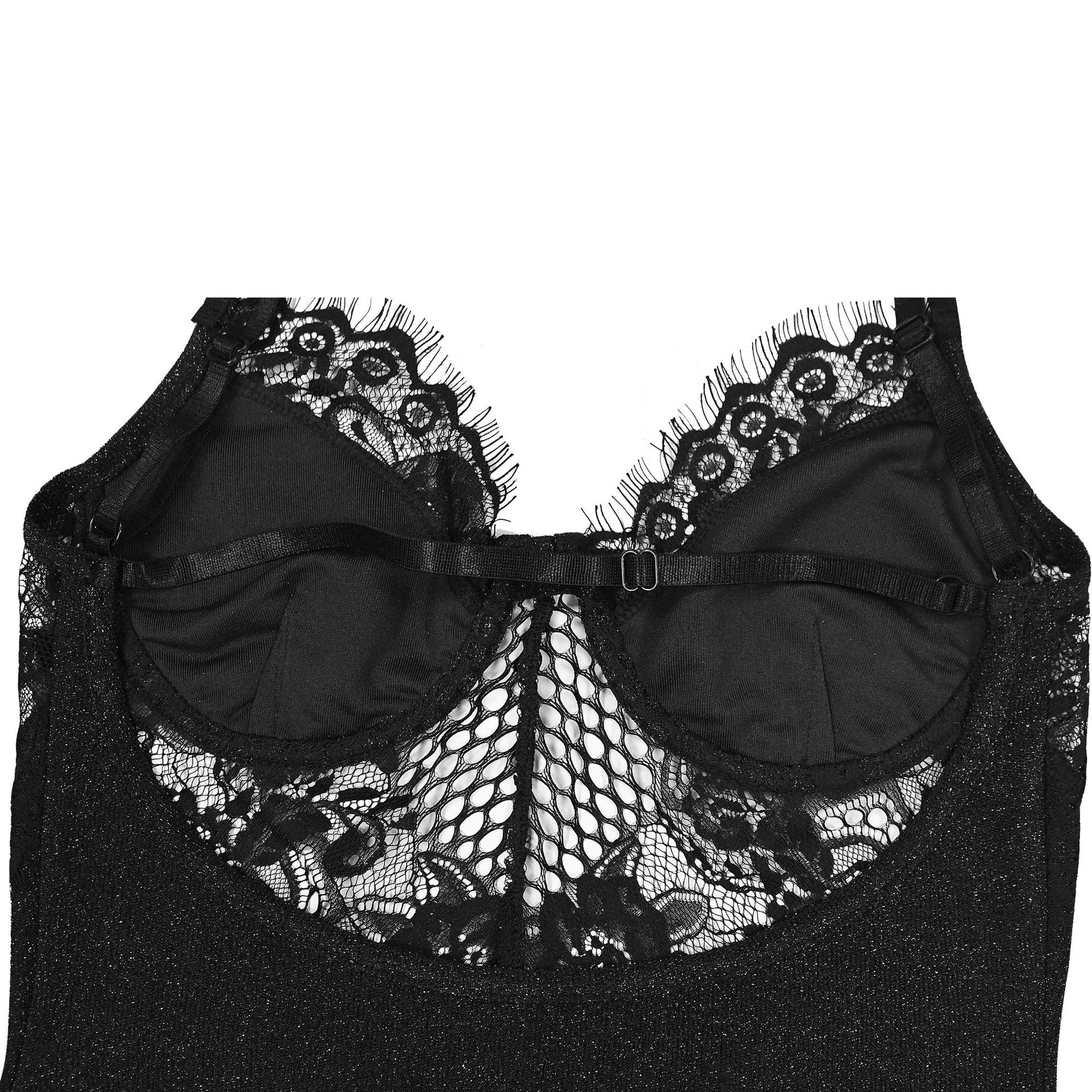 Fashion Ladies Solid Color Sleeveless Skirt Floral Mesh Strap Dress 22