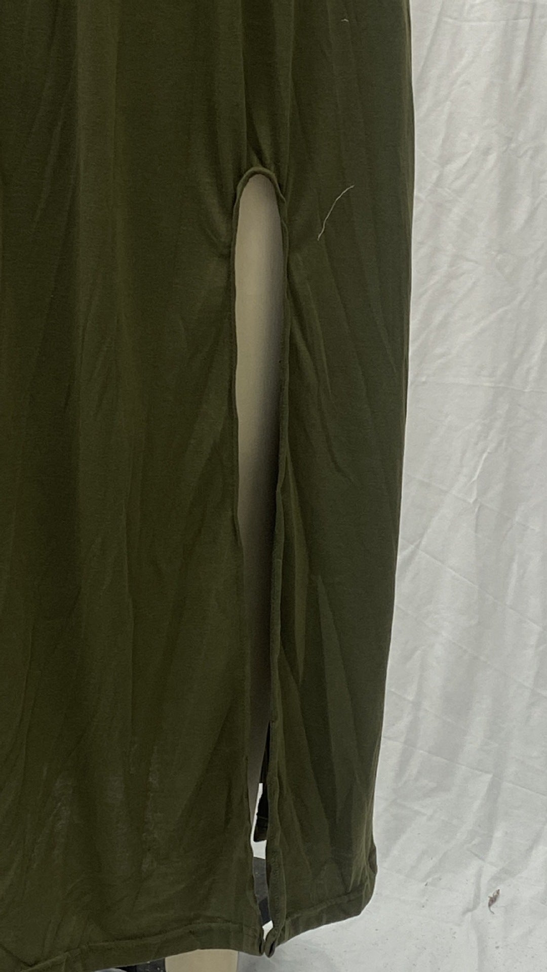 Summer Women's Trendy Retro Round Neck Sleeveless Slit Solid Color Casual Dress 21