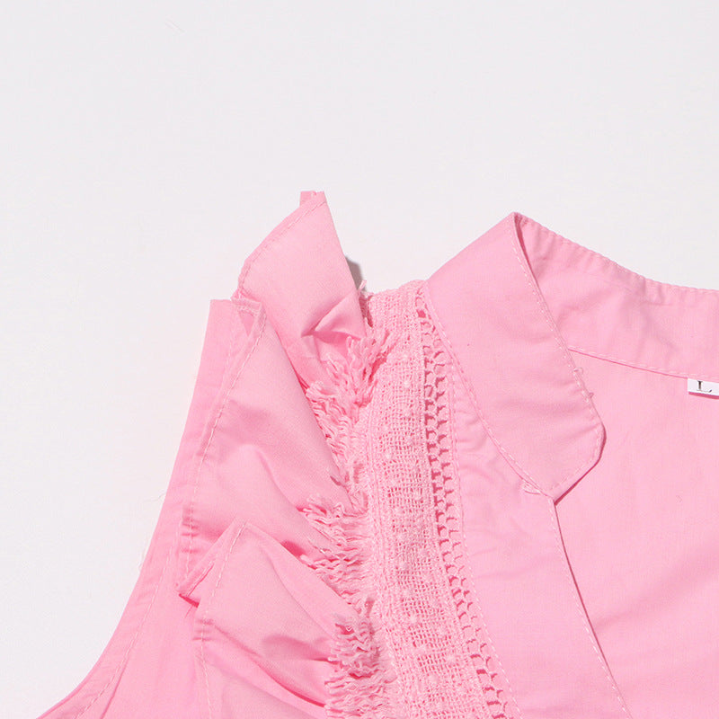 Women's Sleeveless Ruffle Chic Slim Waist Fashion Long Dress 21