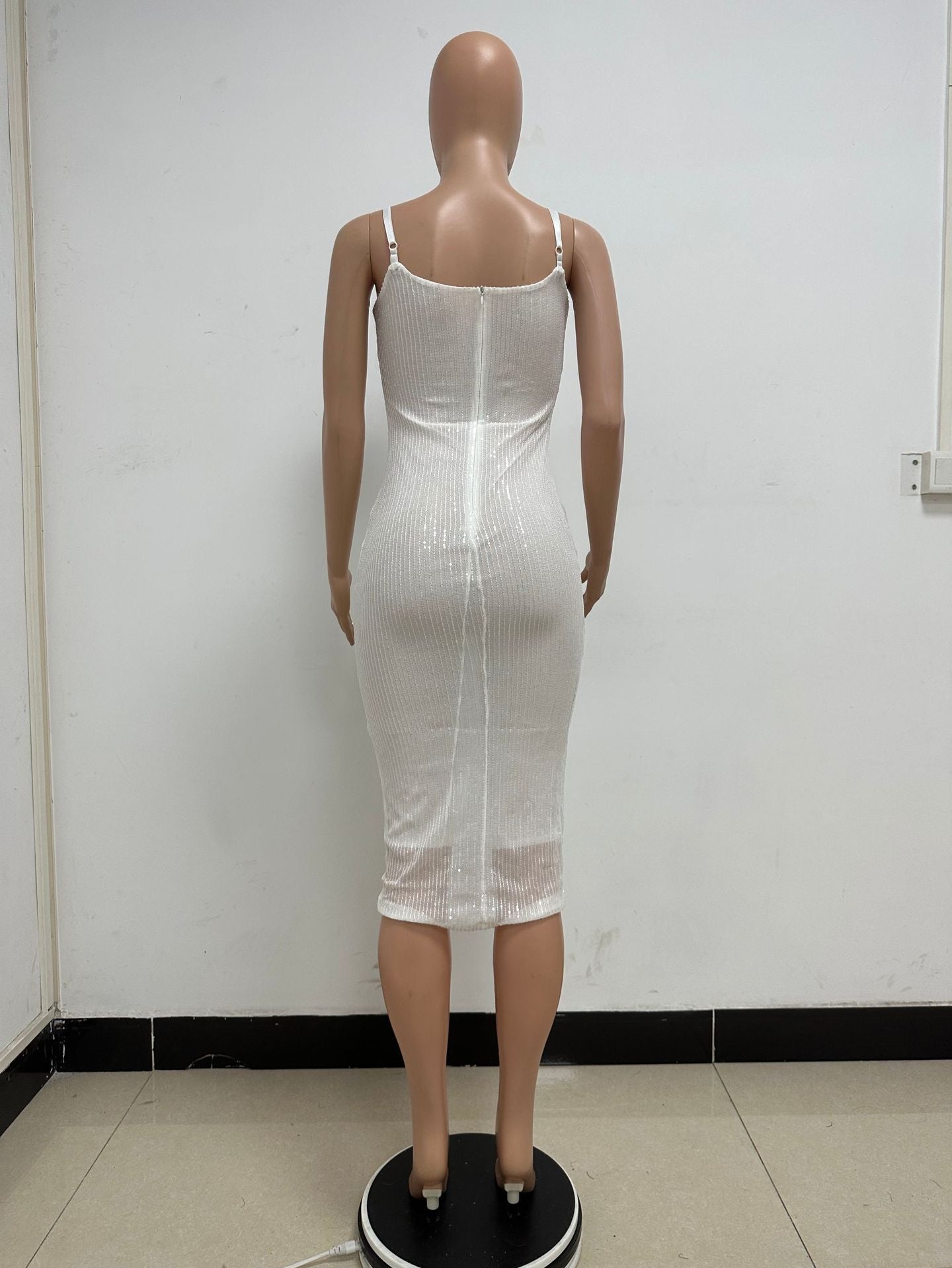 Summer Women's Sleeveless Low Back Straps Sequin Party Dress 50