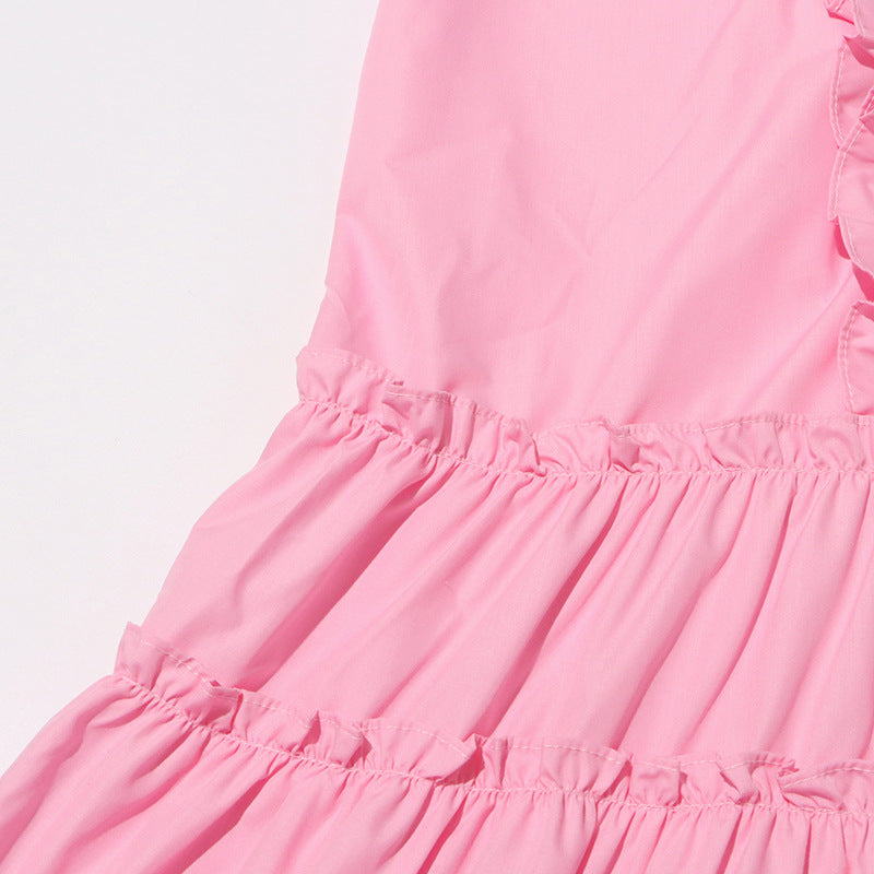 Women's Sleeveless Ruffle Chic Slim Waist Fashion Long Dress 24