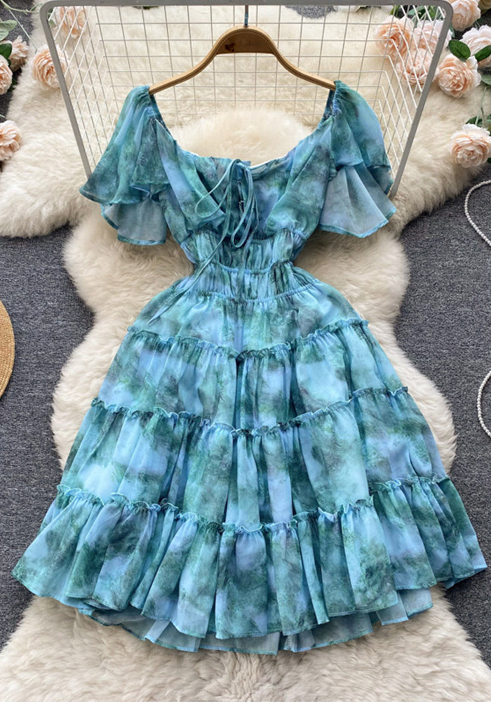 Women French printed Mini Dress