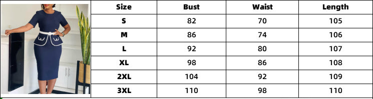 Women's Fashion Elegant Bodycon Short Sleeve OL Office African Plus Size Dress 10