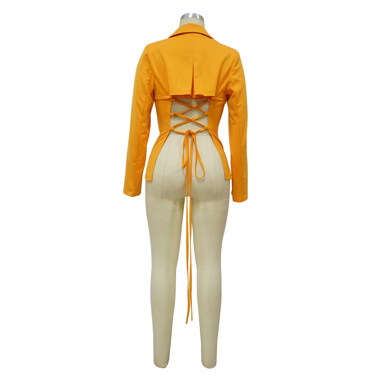 Fashion Women's Sexy V Neck Blazer Solid Color Long Sleeve Coat 23