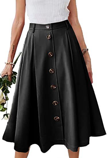 Spring Summer Women's Casual Button Skirt 9