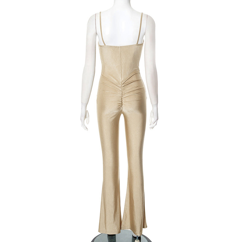 Spring Summer Tight-Fitting High-Waist Flared Jumpsuit For Women 9