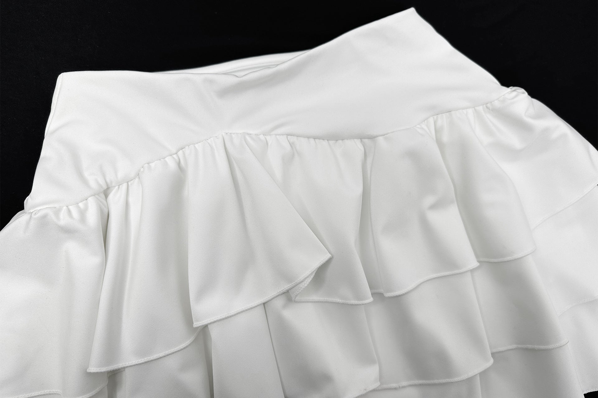 Sexy Strapless top Ruffled Cascading Short Skirt Two-Piece set 12