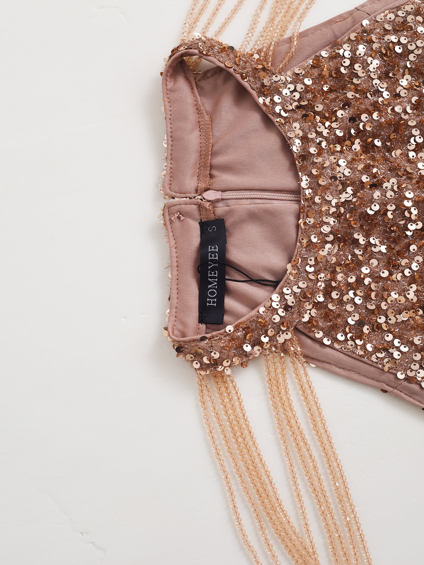 Women's Sexy Chic Chain Sleeveless Sequin Tight Fitting Formal Party Dress 11