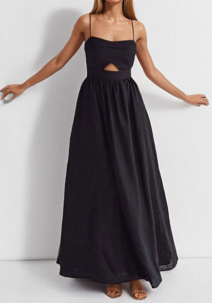 Women Sexy French Cutout Slit Maxi Dress