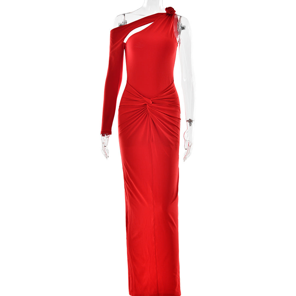 Women Spring Sexy Solid Maxi Dress 7