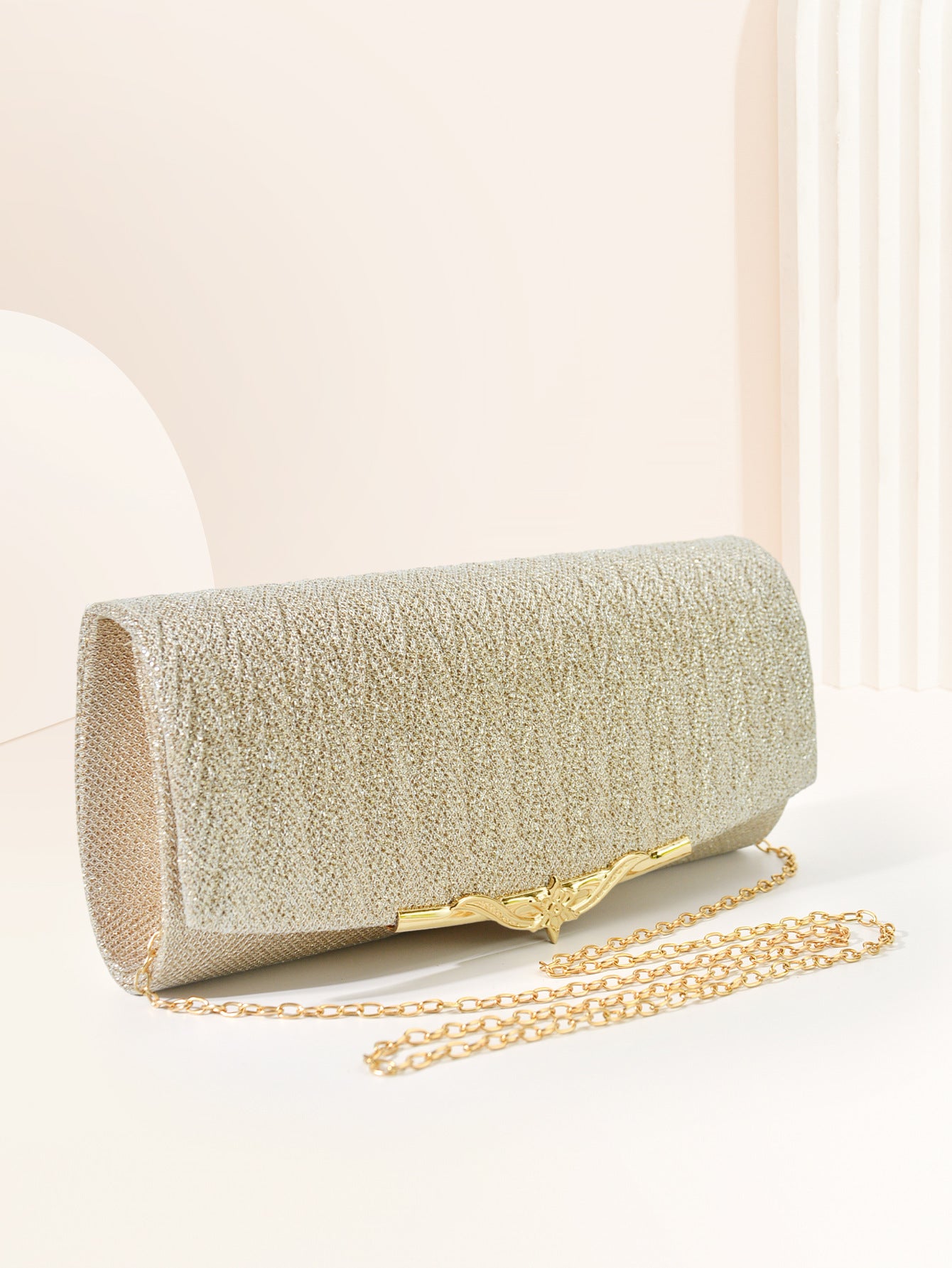 Clutch Shoulder Crossbody Women's Evening Bag Pleated Rectangular Evening Bag