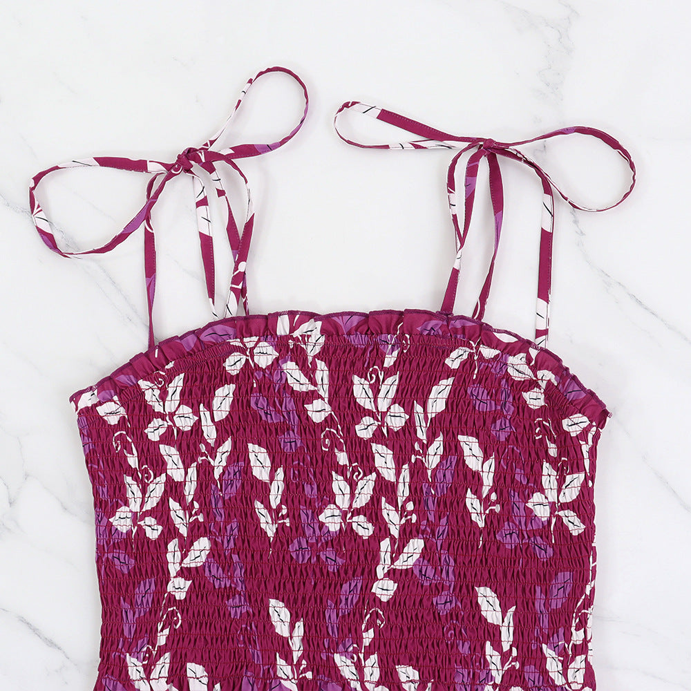 Women's Casual Printed Strap Spring And Summer Holidays Dress 5