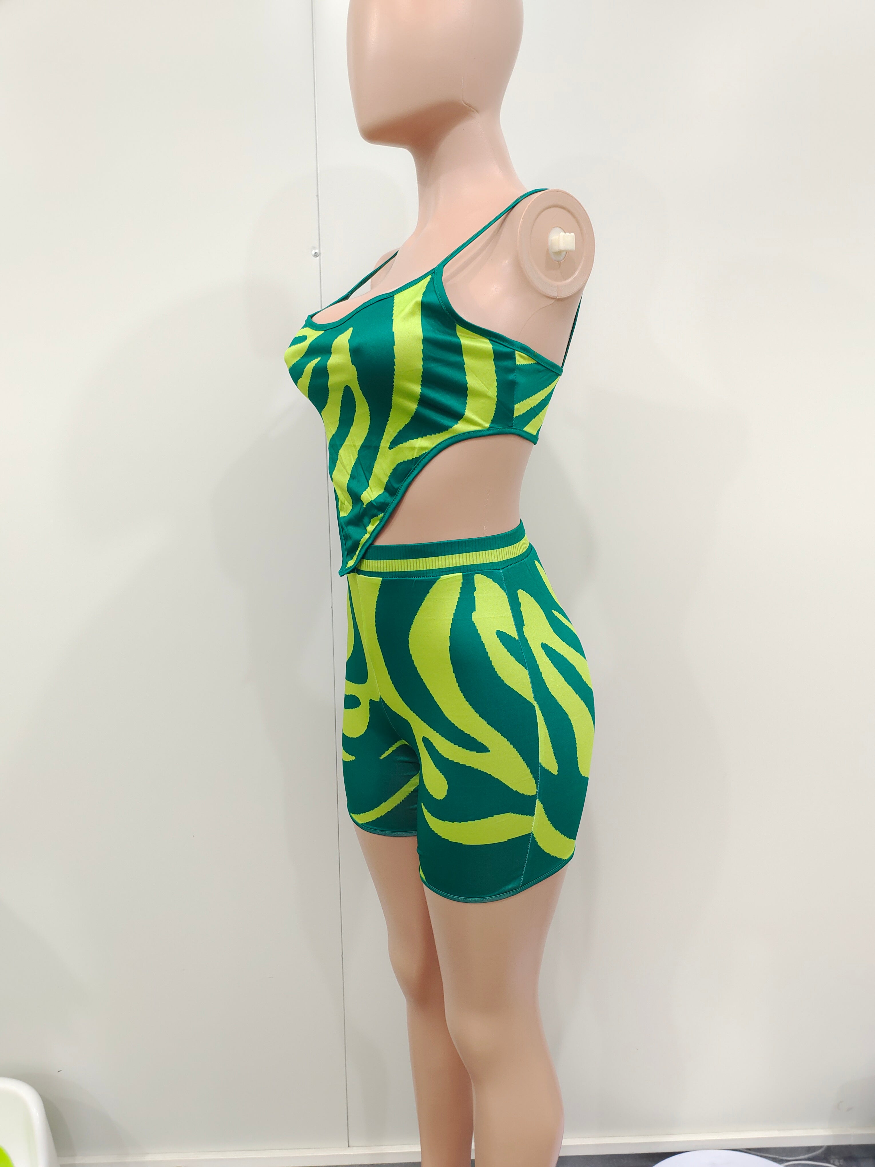 Sexy Women's Camisole Zebra Print Positioning Print 2-Piece Set 15