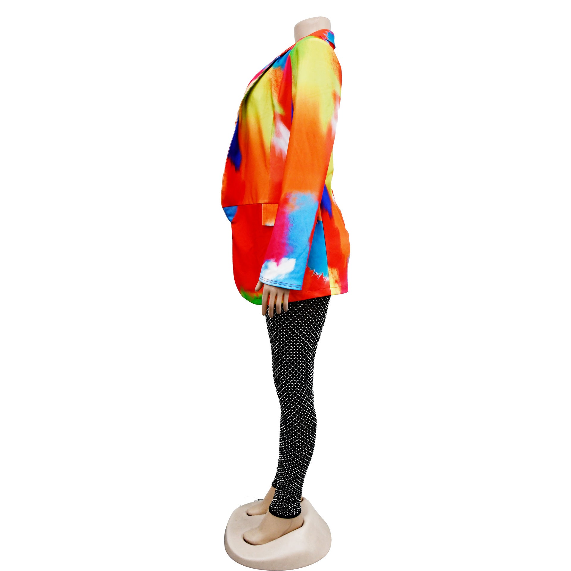 Women's Fashion Printed Long Sleeve Casual Blazer 14