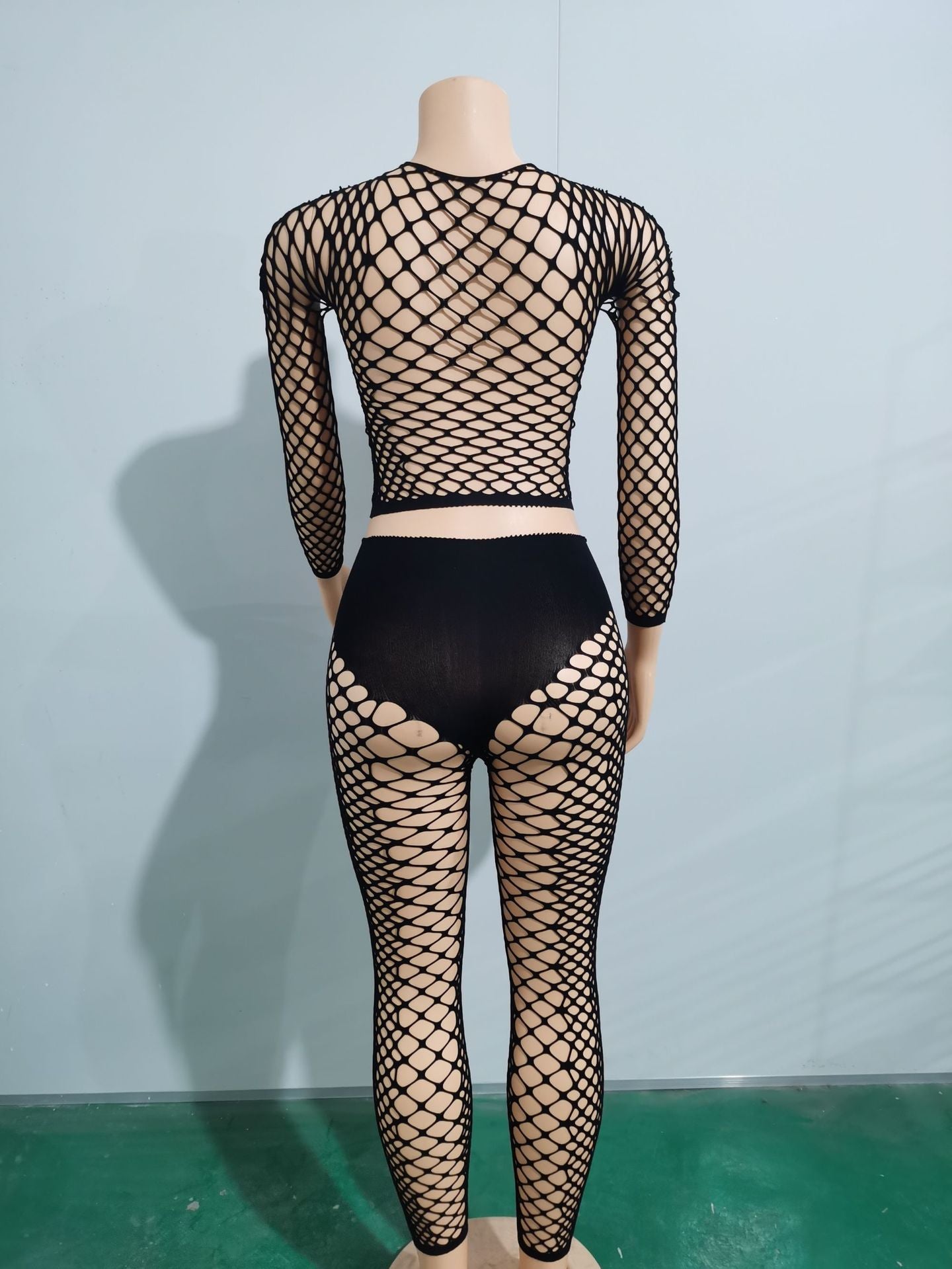 Women hollow sexy mesh two-piece set 14