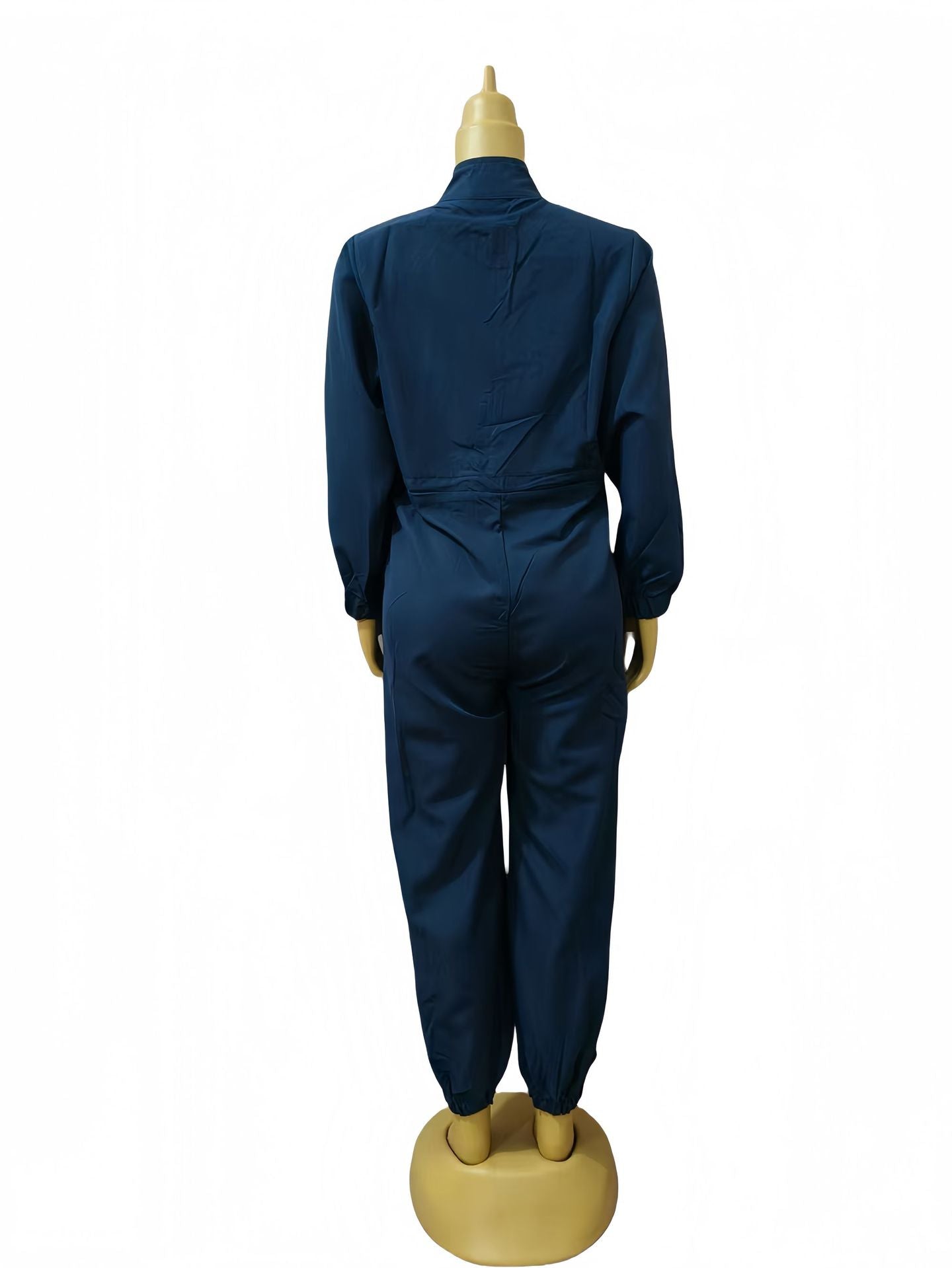 Plus Size Women Fashion Solid Pocket Sexy Jumpsuit 9