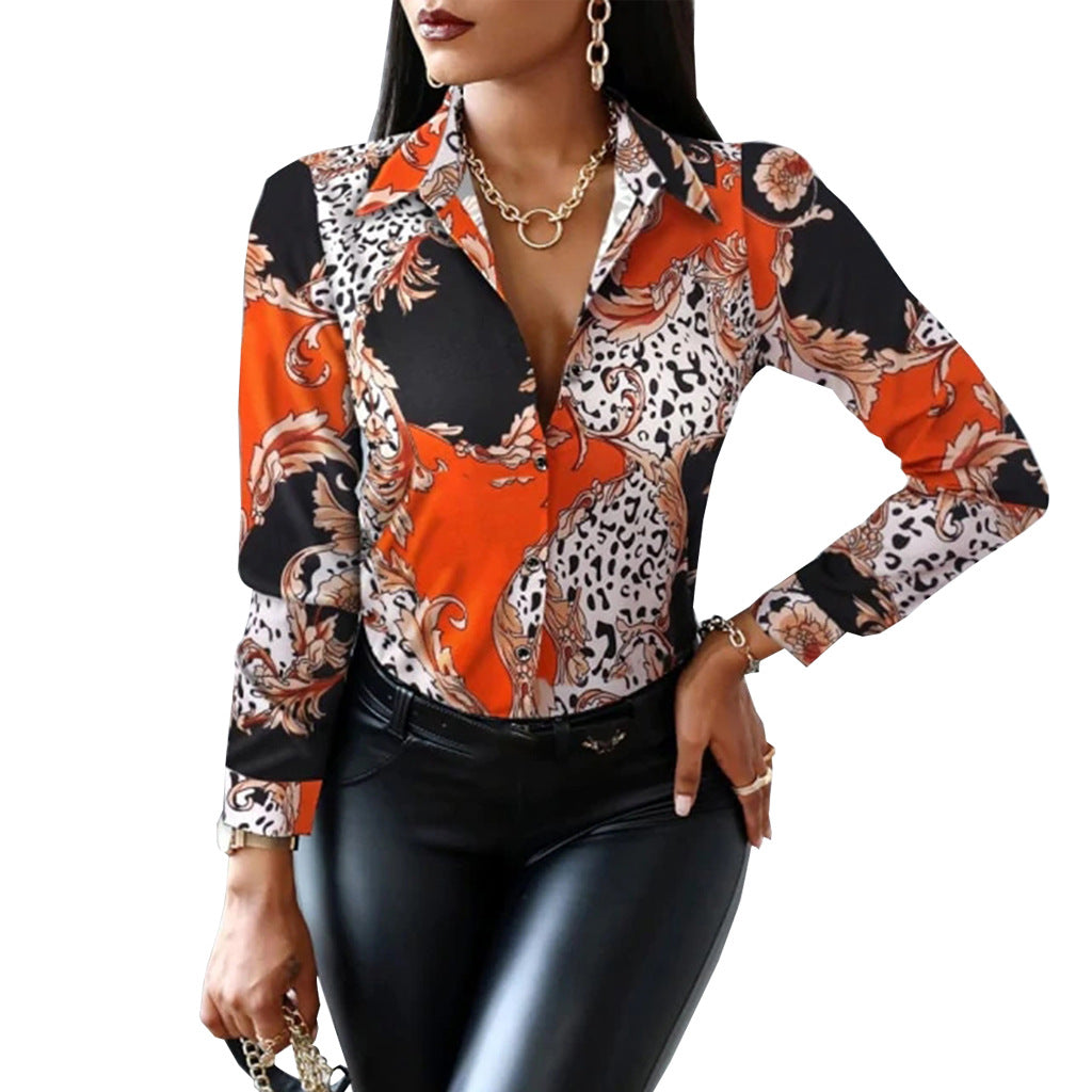 Sexy Fashion Printing Multi-Color Women's Shirt Dress