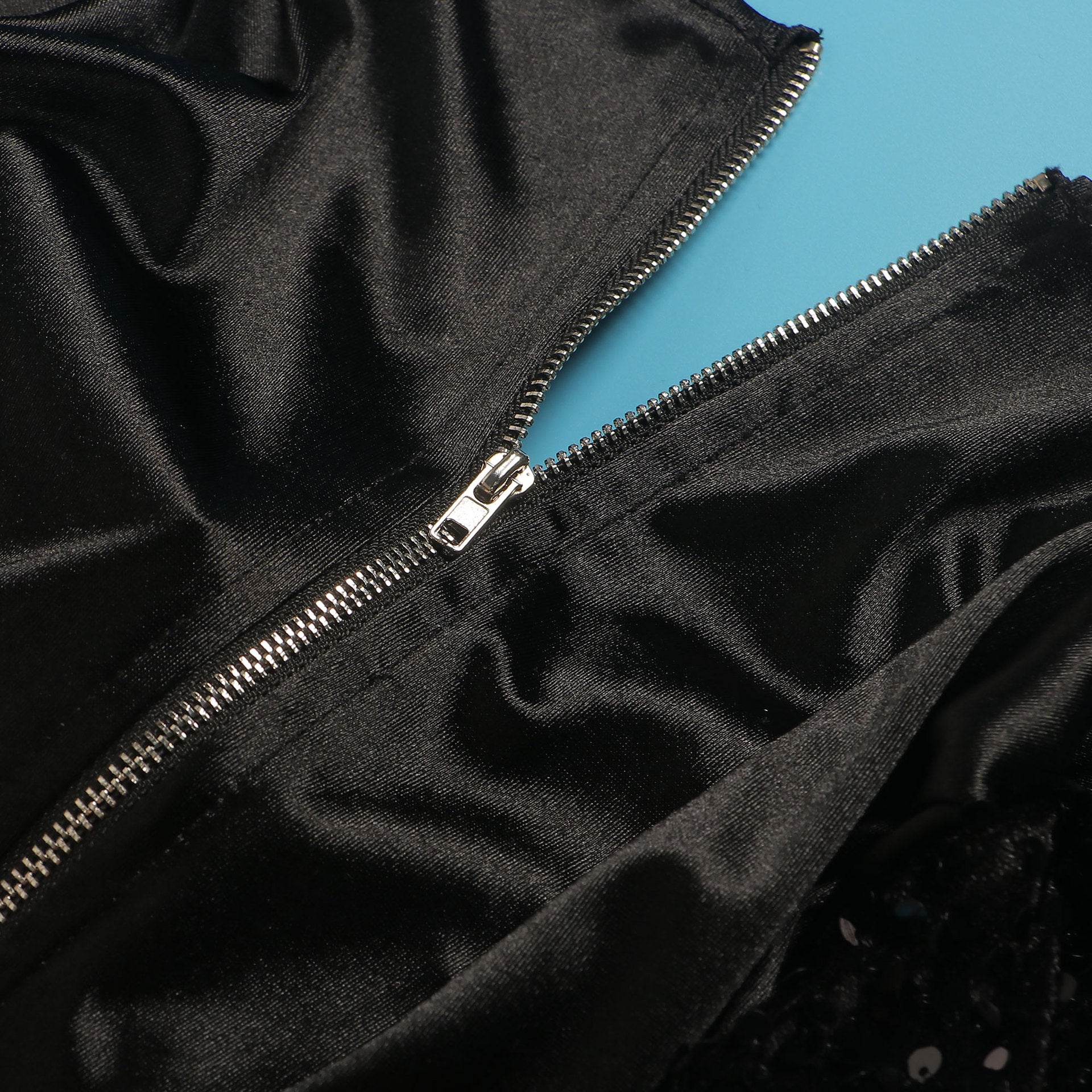 Sexy Square Collar Tight Fitting Stretch Sequin Slit Bodycon Dress 38