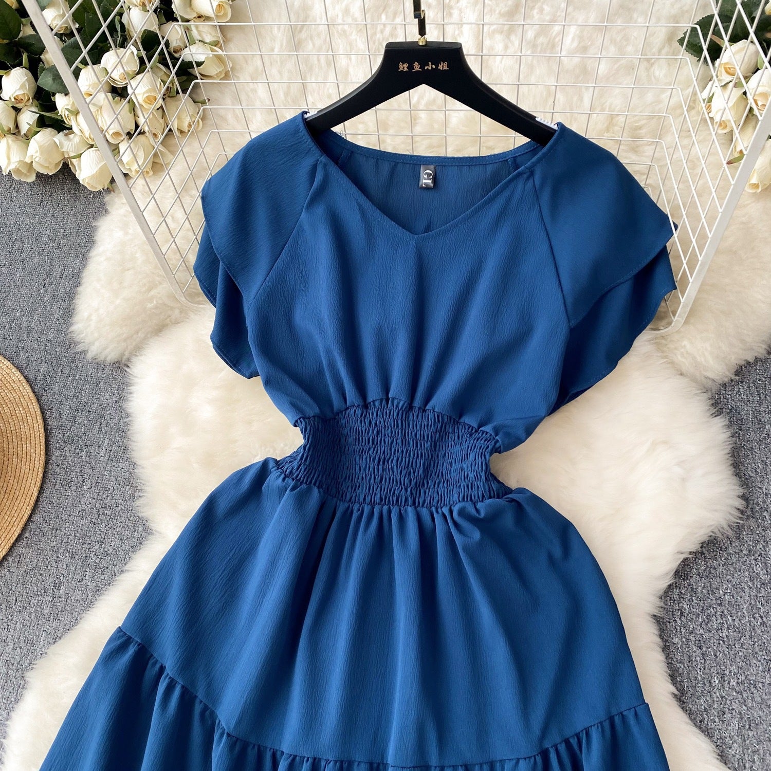 Women vintage pleated Long Dress 25