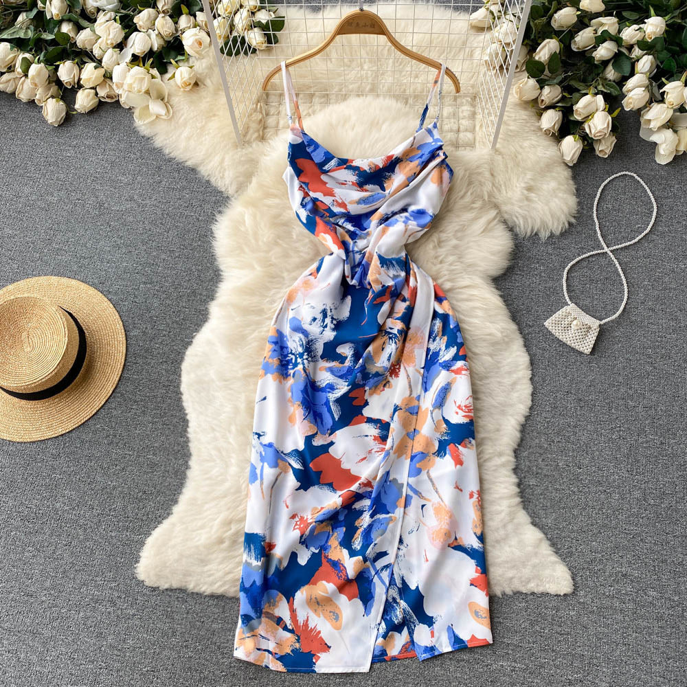 Women Summer Printed Bodycon Strap Dress 18