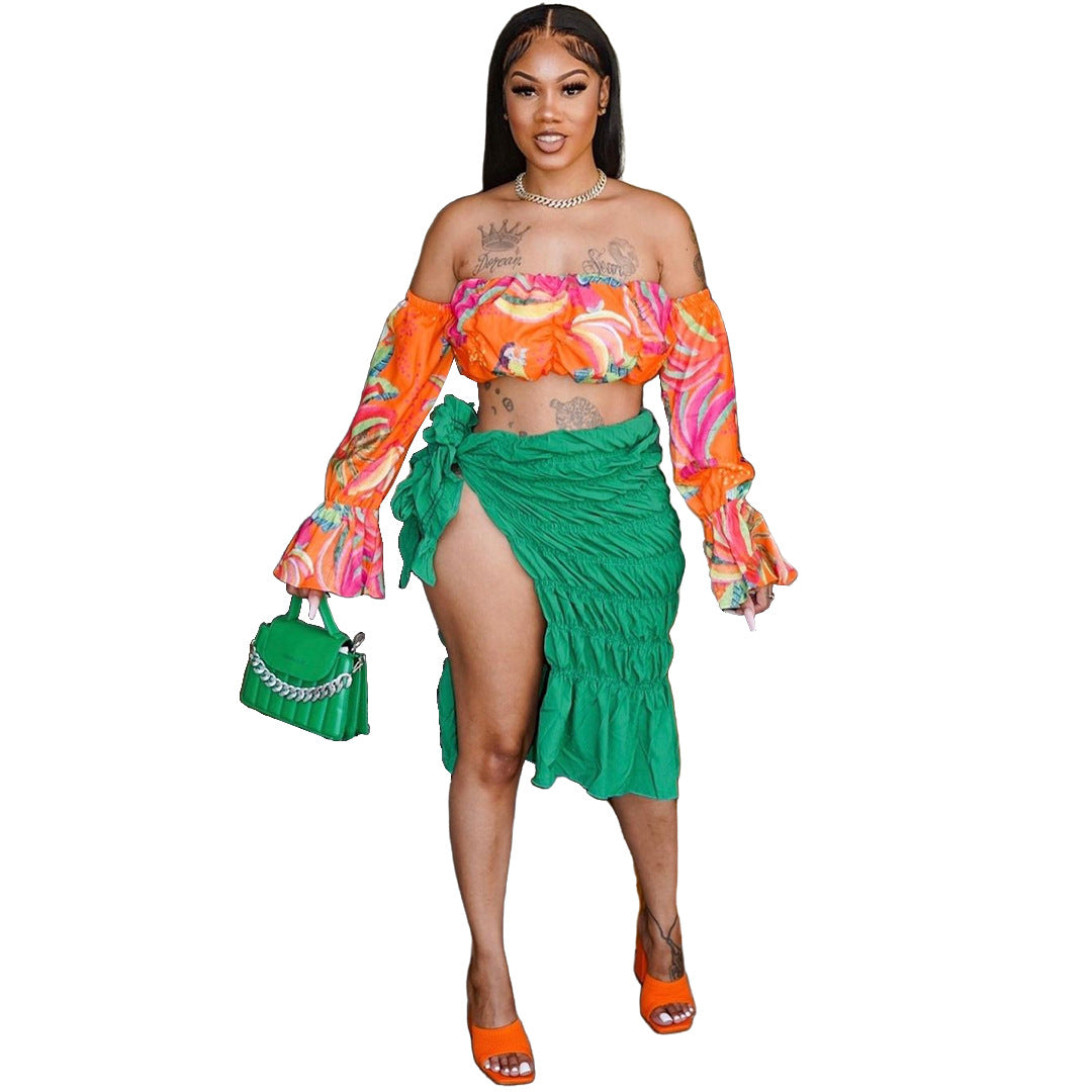 Women Solid Knotted Slit Stretch Pleated Skirt 5