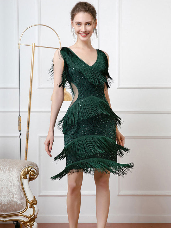 Tassel Sequin Sexy Cocktail Party Dress 12