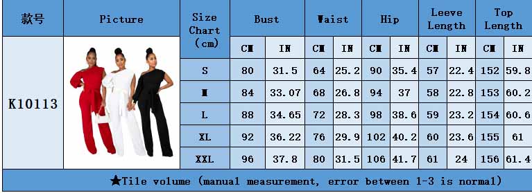 Women Solid Color One Shoulder Wide Leg Jumpsuit 18