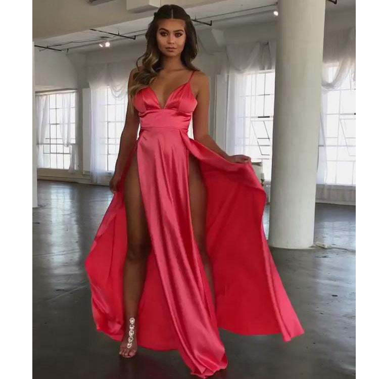 Women Sexy Slit Strap Dress 8