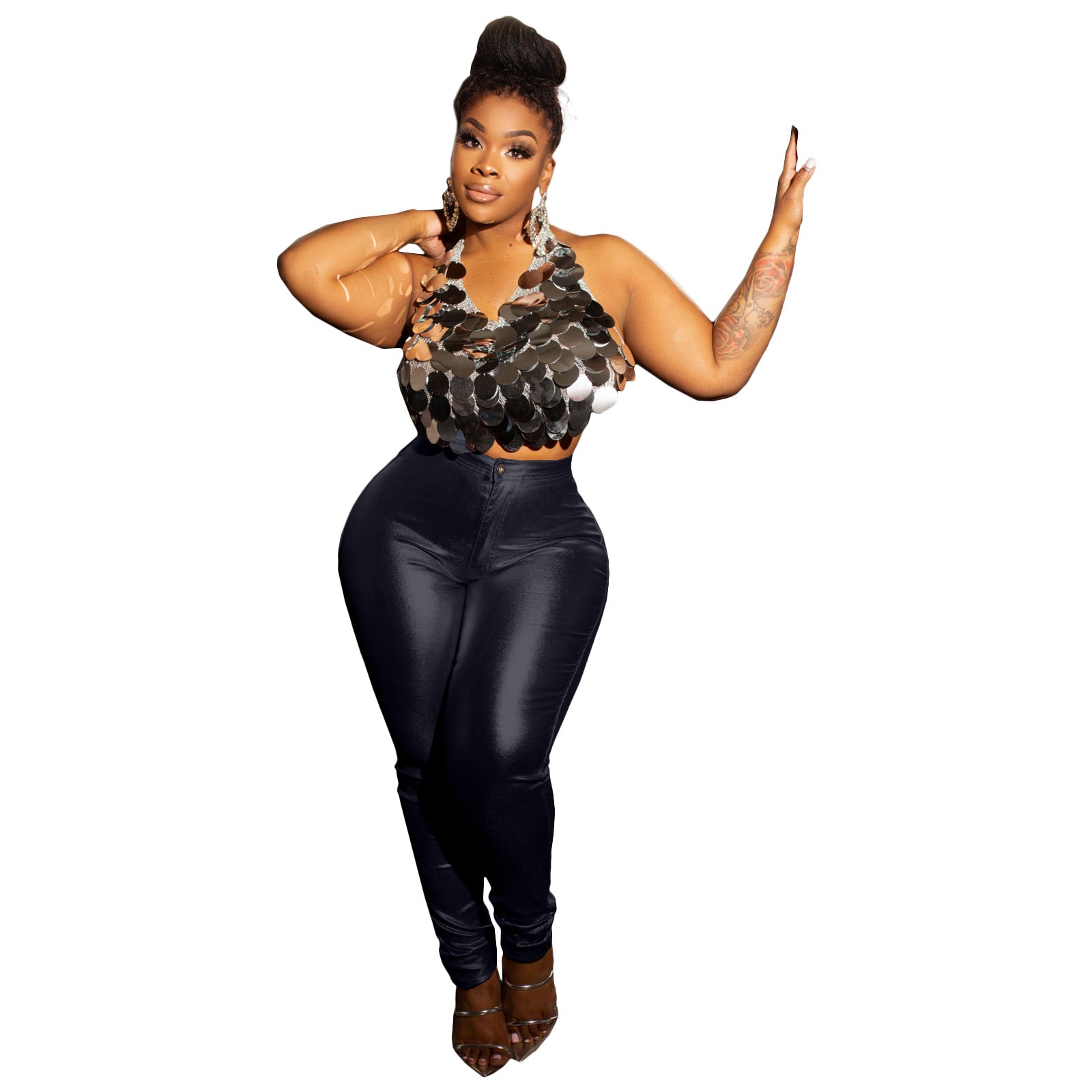 Autumn and Winter Women's Shiny Sexy Pants 8