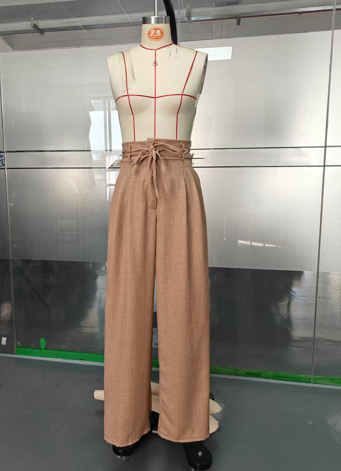 Women's Casual Solid Color High-Waist Wide-Leg Pants 9