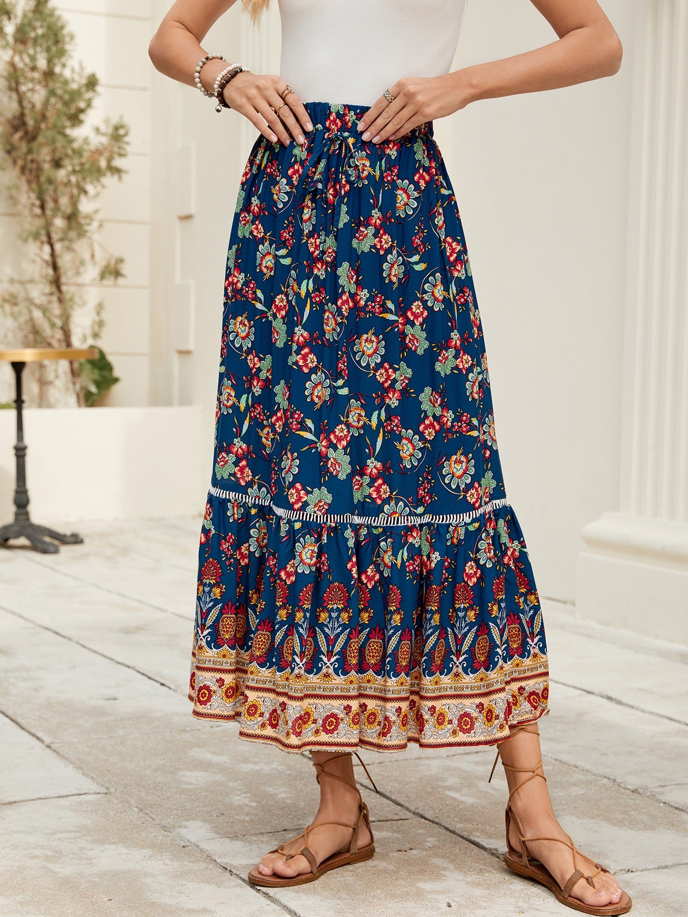 Women Print Bohemian Holidays Beach Skirt