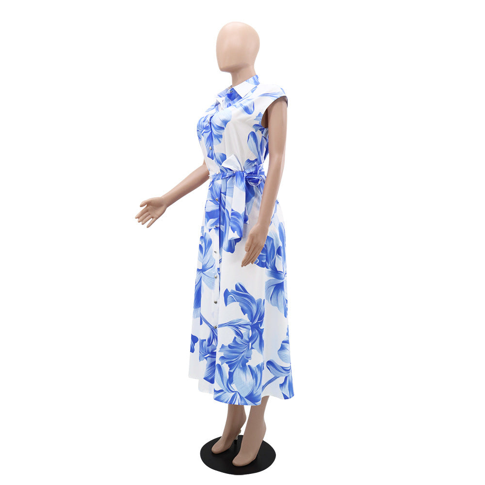 Women Sleeveless Button Lace Dress 4