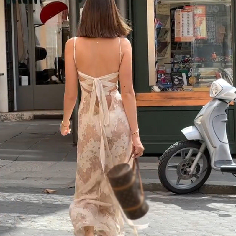 Summer Women's Clothing Holidays Style Sexy Strap Chic Print Strap Dress 5