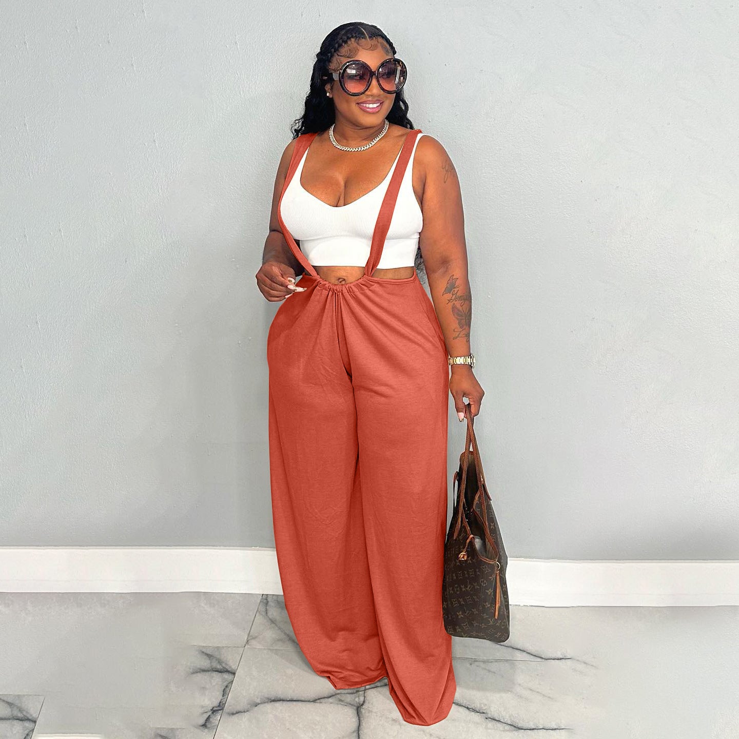 Women Hip Hop Sports Loose Casual Overalls 7