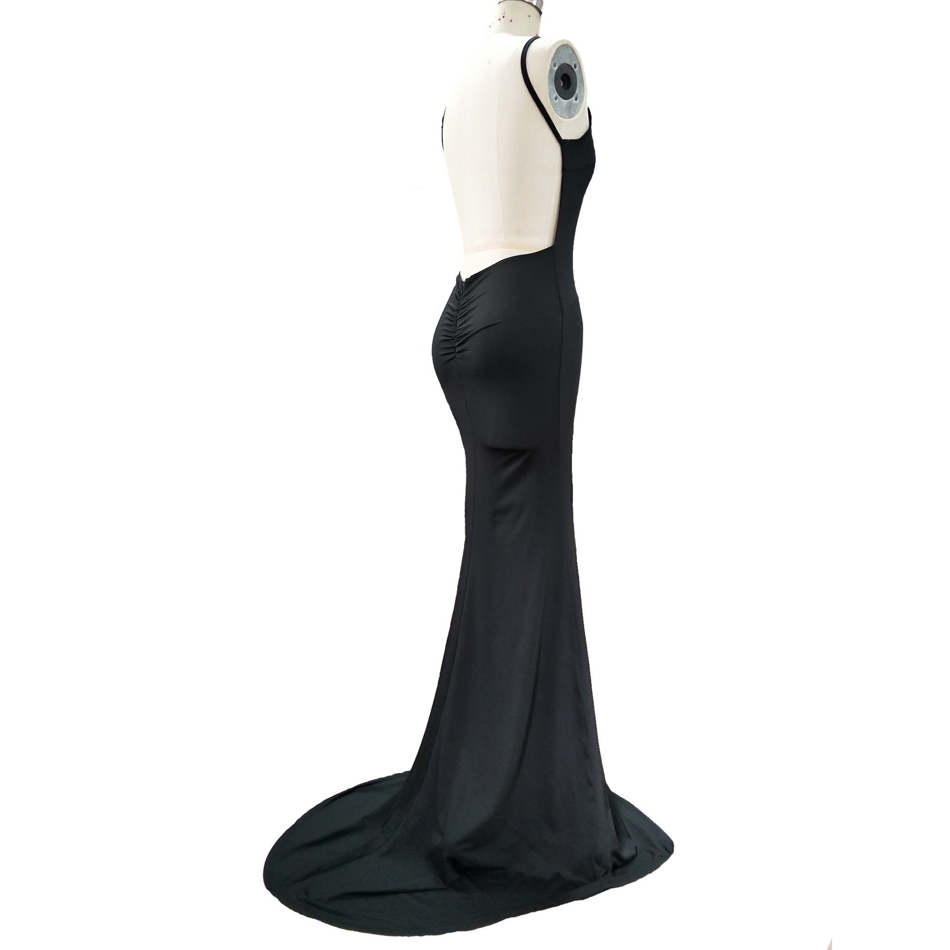 Women 's Fashionable Sexy Strap Low Back Long Cocktail Evening Dress 12