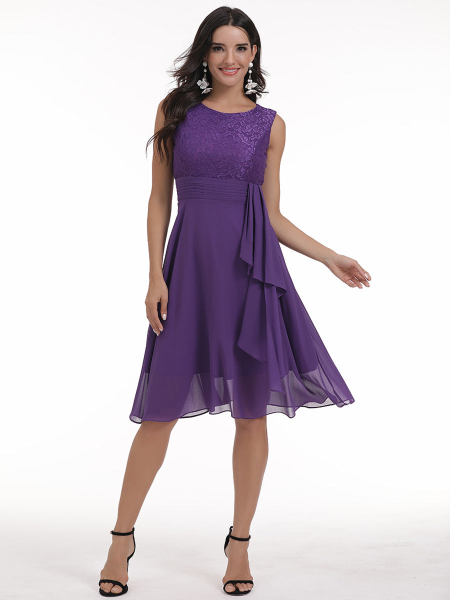 Women chiffon lace dress 51