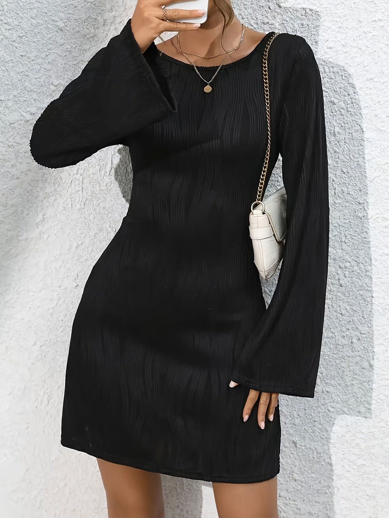 Autumn Trendy Low Back Lace-Up Women's Elegant Dress 3