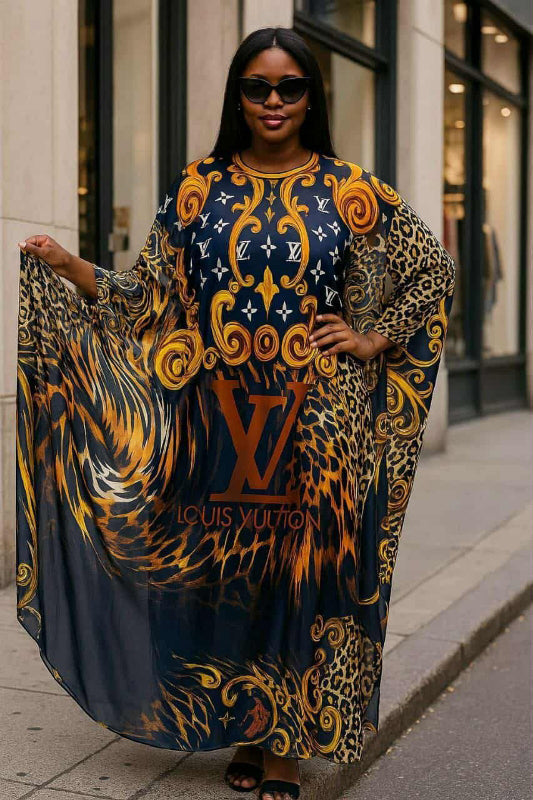 Women's Fashion Beach Holiday Printed Sexy See-Through Mesh Sleeveless Maxi Dress 3