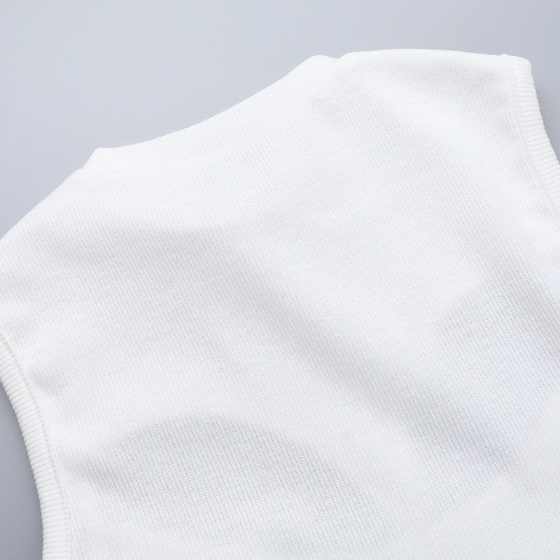 Hollow Knitting Sleeveless Summer Slim Bodycon Short Dress 13