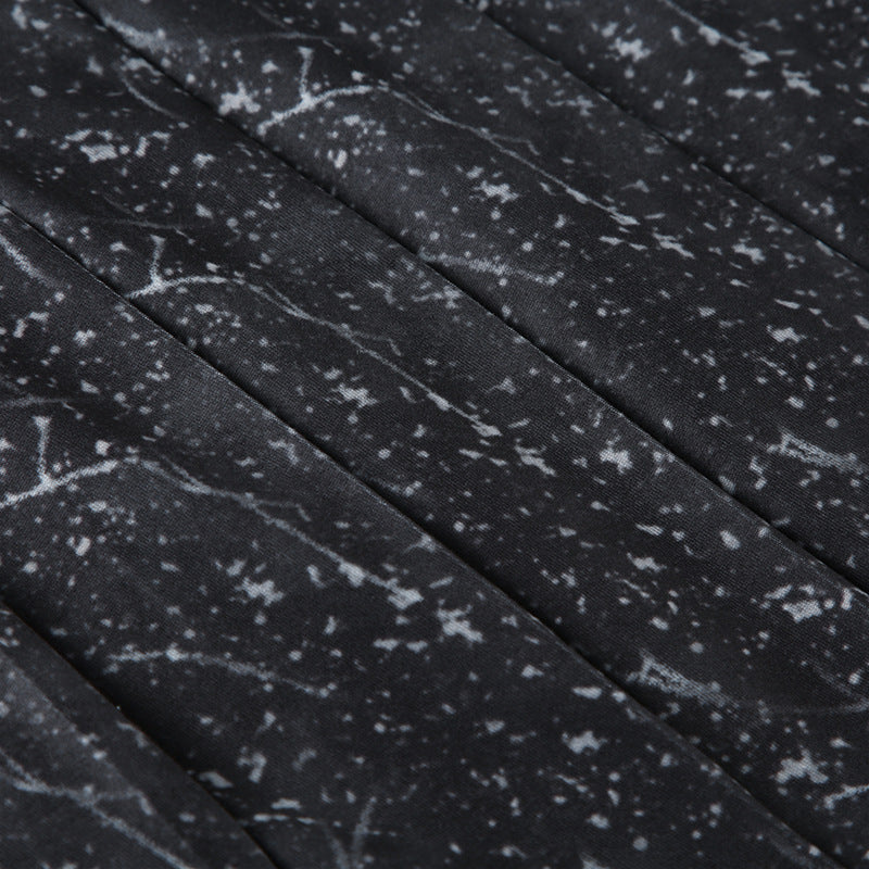 Sexy Women's Tie-Dye Print Short-Sleeved Lace-Up Crop Top Pleated A-Line Skirt Casual Two-Piece Set 20