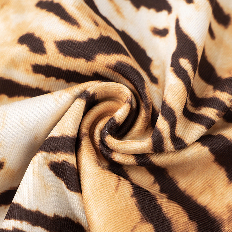 Women's clothing sexy tiger print Lace-up Tight Fitting shorts 16